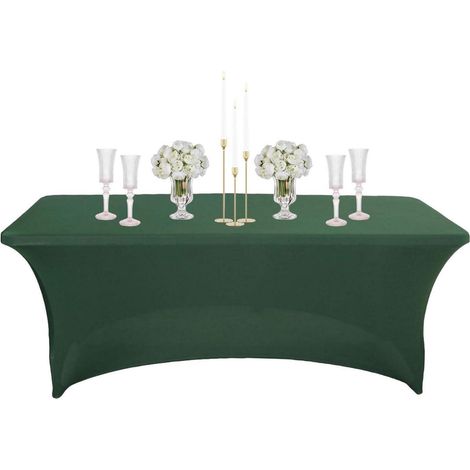 Nappe lavable Vert Foncé 122x60cm, hydrofuge, rectangulaire