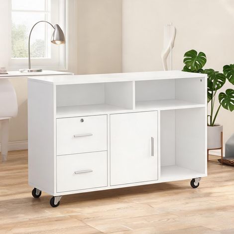 Meuble de rangement de bureau bianco 100 x 35 x 65 cm (1/5)