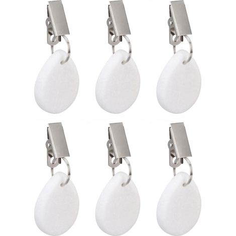 6 pièces Poids de Nappe en marbre en Acier Inoxydable de Petite Taille étanche antirouille Durable à Clipser pour Pique-Nique de fête (Ovale) (1/5)