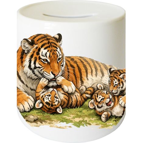 Tirelire tigres en céramique 9,5 cm (1/2)