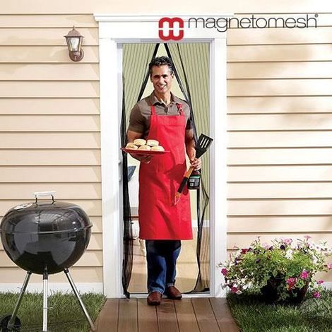 Rideau Magnétique Anti Insectes - Magneto Mesh - 209 cm x 49,5 cm - Fixation Magnétique - Ajustable (1/4)