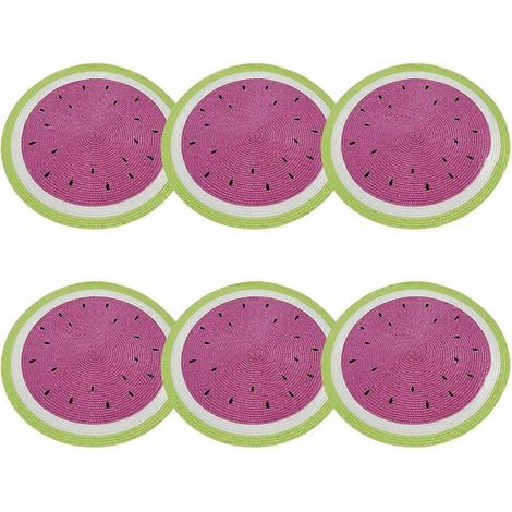 Sets de table ronds à motifs de fruits, antidérapants et lavables, parfaits pour la cuisine, les dîners, les barbecues et Thanksgiving. (1/5)