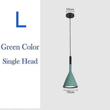 Suspensions nordiques modernes, lampes simples, lampes suspendues minimalistes multicolores à 3 têtes, ampoule Edison E27 pour cuisine, salle à manger, chambre (L) (1/5)
