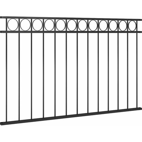 Panneau de Clôture de Jardin Séparation Extérieure Acier Thermolaqué Noir 163 x 80 cm (1/3)