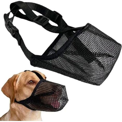 Filiyano-Muselière pour chien, muselière en nylon, muselière souple et ajustable, muselière anti-aboiements et anti-morsures, masque respirant pour (1/5)