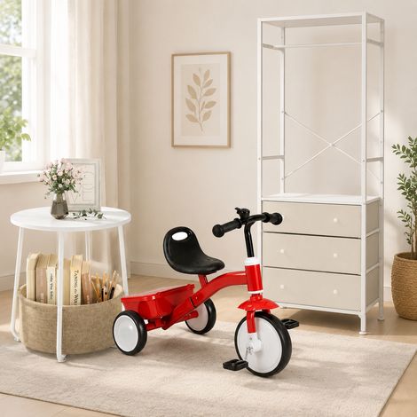 Set da riporre per triciclo per bambini piccoli (3 pezzi) – Triciclo luminoso, tavolino rotondo e appendiabiti (1/5)