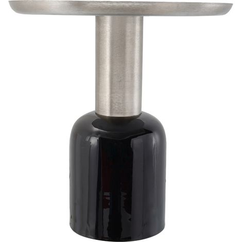 Tavolino da caffè Art Deco 725 in metallo nero e argento (1/3)