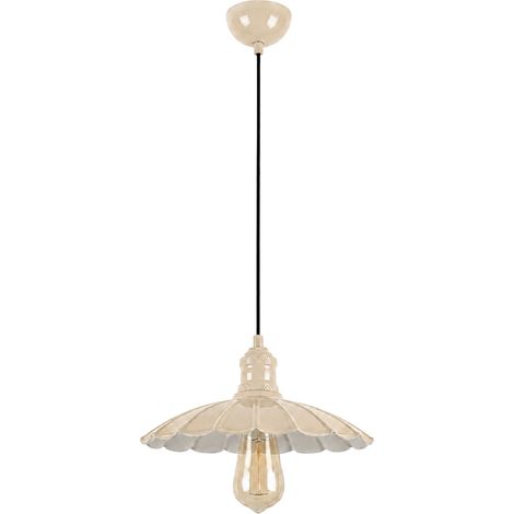 Lampe suspendue en métal "Volan" - 25 x 25 cm - Beige (1/4)