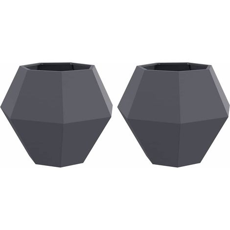 Maison Exclusive - Pflanzkübel 2 pcs Anthrazit 75 x 75 x 60 cm St