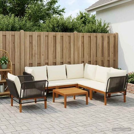 vidaXL 7 uds. Madera de Acacia Sólida y Cuerda Natural (1/5)