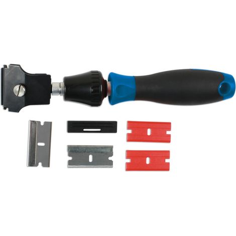 Spazzola con 4 lame (2 in acciaio, 2 in plastica) manico estensibile - laser