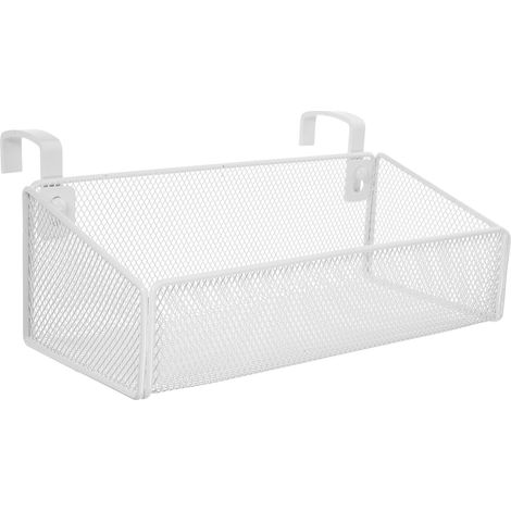 Cesta organizadora colgante para mesilla de noche de 27 x 12 x 9 cm con ganchos para cama de dormitorio, libros de oficina, teléfono y objetos pequeños. (1/5)