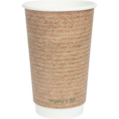 Gobelets boissons chaudes double paroi compostables 455 ml (lot de 400) - VEGWARE (1/5)