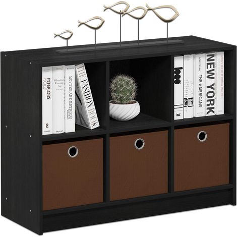Organisateurs et Rangement de Placard, Organisateur de Placard 6 Cubes avec Bacs, Étagère Ouverte de Placard, pour Garde-Robe, Chambre, Salon, Americano/Marron Moyen (1/5)