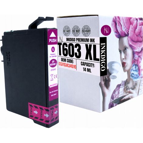 Inkdigo 603XL M Tinte kompatibel mit Epson WorkForce WF-2870DWF 2810DWF TÜV-zertifiziert (1/5)
