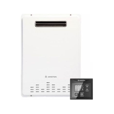 Scaldabagno a Gas Ariston Next Evo x Outdoor 22 Eu Metano 22 Lt Da Esterno Basso Nox