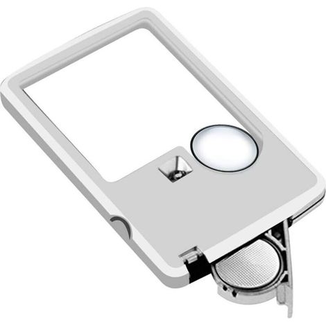 Tragbare LED-Lupe im Taschenformat zum Lesen. 3-fache/6-fache Vergrößerung, robuste rechteckige Taschenlupe. Ideal zum Lesen von Kleingedrucktem, bei Sehschwäche und für alternde Augen.