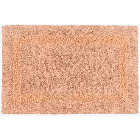 HOMESCAPES Tapis de bain en coton, 50 x 80 cm – Pêche