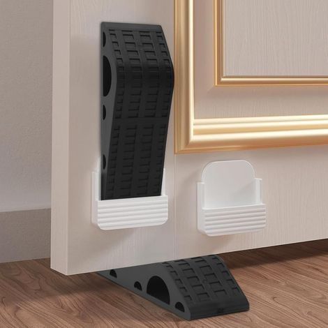 2 pièces bloque porte cale porte door stopper bloc porte sol Durable et lourd cale porte sol cales en caoutchouc avec conteneur de rangement Convient à tous les types de revêtements de (1/5)