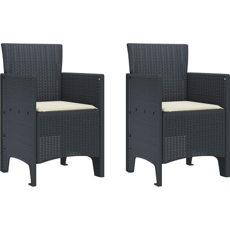 Gartenstuhl 2 pcs Anthrazit 53 x 49 x 85 cm Polypropylen