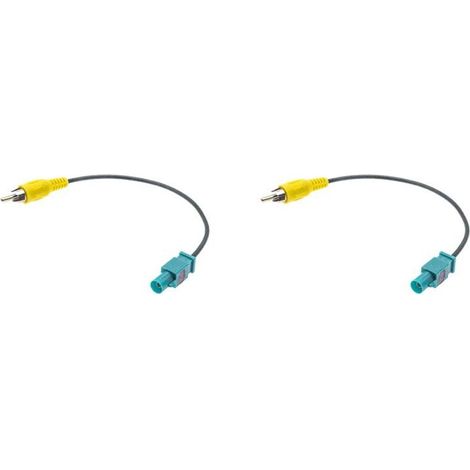 Convient pour un câble adaptateur de caméra de recul avec connecteur Fakra vers RCA (2 x 2), câble de marche arrière, câble de conversion pour caméra de recul de voiture