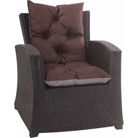 Coussin de chaise de jardin 50x50x55cm 1 pièce coussin de jardin marron Coussin de fauteuil d'extérieur Coussin d'assise à dossier haut-Enkel (1/4)