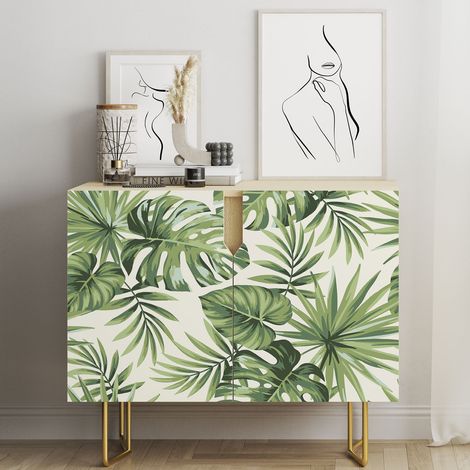 Stickers meuble - Motif Tropical - 70 x 105 cm - Adhésif BRILLANT (1/3)