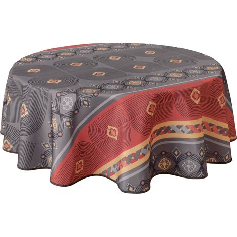 Nappe Anti-taches Valparaiso rouge - Ronde 160 cm (1/3)