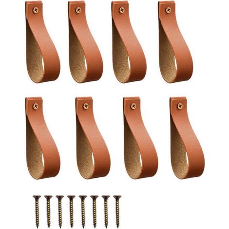 Supports de tringle à rideaux, supports de tringle à rideaux en cuir avec vis, fixations murales, style bohème, décoration artistique (1/5)