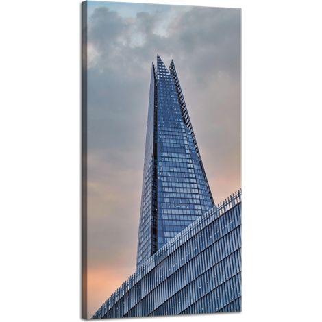 Leinwandgemälde Architekturperspektive Wolkenkratzer 40x80 cm