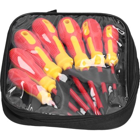 [JAMAIS UTILISÉ]Ensemble de 7 tournevis isolés pour électricien, outils à main de réparation et quincaillerie, fournitures industrielles, orange (1/5)