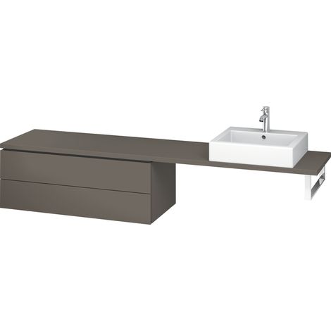 Duravit Meuble sous-lavabo L-Cube pour console, largeur 1020mm, profondeur 477mm, 2 tiroirs, Coloris: Flanelle Vernis gris satiné mat soyeux - LC582909090 (1/4)