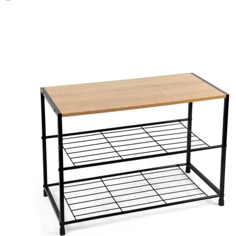Metallischer Schuhregal mit 3 Ablagen 63x30x43