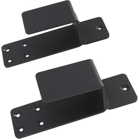 2 pièces supports renfort porte en U acier au carbone pour barre pose facile garage grange planches 2x4 noir (1/5)