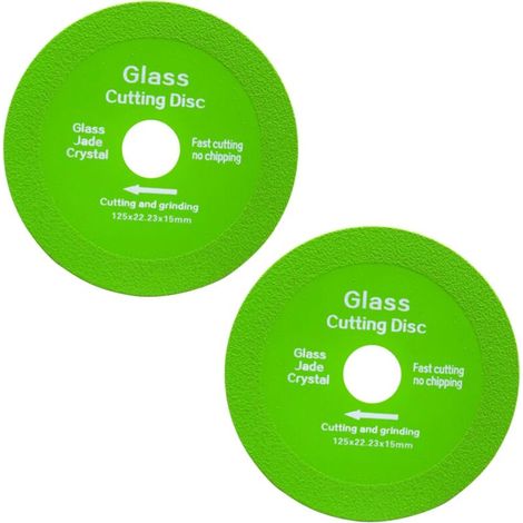 Disque à Tronçonner Verre, 2PCS Disque Diamant, Meuleuse Angle à Lame Diamantée, 125 Carrelage, Ø 22,23 mm Disque Carrelage
