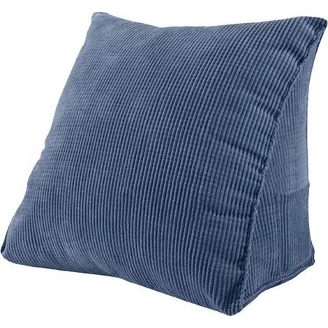 Coussin de tête de lit - Coussin de soutien lombaire - Design triangulaire avec poche de rangement et coussin cylindrique ajustable - 1 pièce - Idéal pour lire ou regarder la télévision au lit ou sur