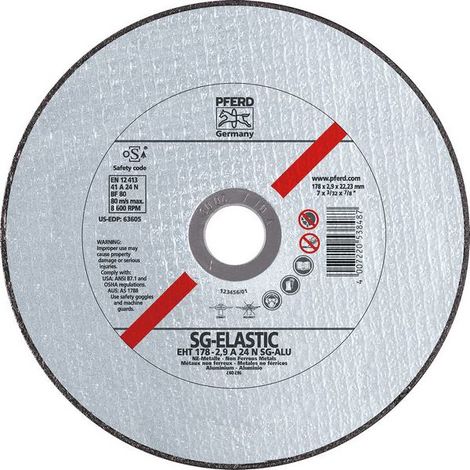 Taglio Ruota Sg-Elastic-Alu Per La Lavorazione Di Alluminio, Ø X Spessore. : 178 X 1,6 Millimetri, Giusto Modello, La Velocità Massima. 8600 Giri / Min