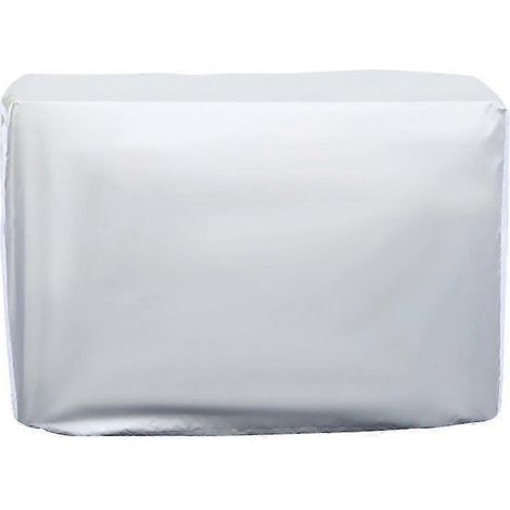 Housse de protection pour climatiseur en polyester, pliable, argentée, résistante à la poussière et aux intempéries, idéale par temps de pluie. Dimensions : 86 x 60 x 35 cm. Vendue à l'unité. (1/3)