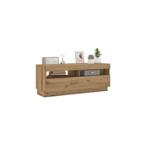 Meuble TV avec lumières LED chêne artisanal bois d'ingénierie (1/5)