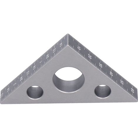 Silver Triangular Ruler, Thickened Aluminum Alloy, High Hardness, Thickened Aluminum Alloy Height Ruler, Metric and Imperial Woodworking Measuring Tool (1/5)