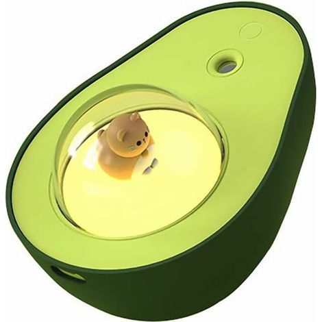 Mini humidificateur veilleuse, 210 ml en forme davocat, brume fraîche, petit humidificateur à atomisation muet avec conception de chat mignon pour la chambre de bébé (1/5)