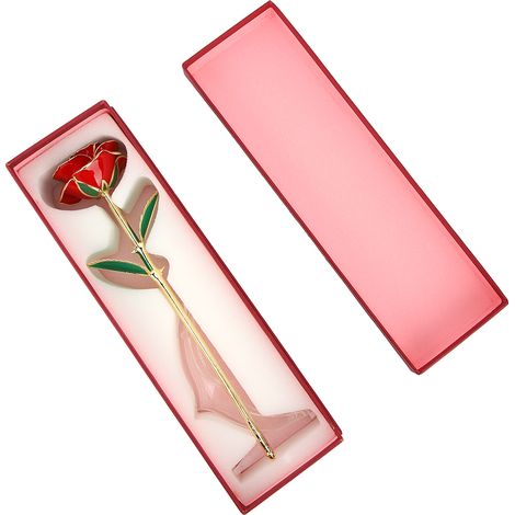 Rose artificielle peinte à la main, fleur éternelle, cadeau romantique pour la Saint-Valentin ou un anniversaire (1/5)