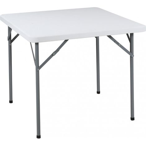Tavolo Catering Pieghevole 86x86x74 cm cm in Acciaio Bianco (1/3)