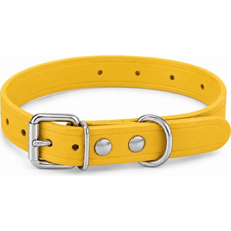 Collare per cani in pelle regolabile 20 × 440 mm Giallo (1/5)