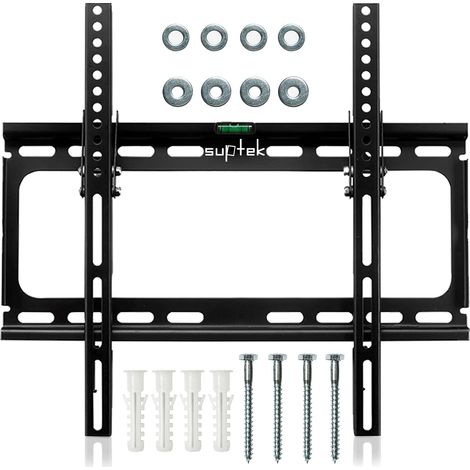 Support Mural TV Inclinable pour Téléviseur 26-60 Pouces, VESA Max 400x400 mm, Fixation Murale TV Charge Max 45 kg, avec Niveau à Bulle Adapté Salon Chambre et Espace Familial (1/5)