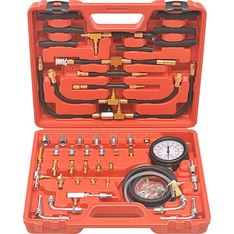 Kit de comprobador de presión de inyección de combustible para coches vehículos camiones talleres resistente rojo 020004266 (1/5)