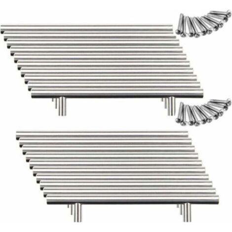 20pcs Poignée Bâton De Porte Cuisine Meuble Placard Inoxydable (128mm (Entraxe de Trous))