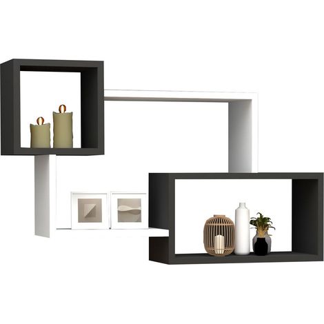 Estante de pared, estante de almacenamiento Shelf Blanco Antracita (1/5)