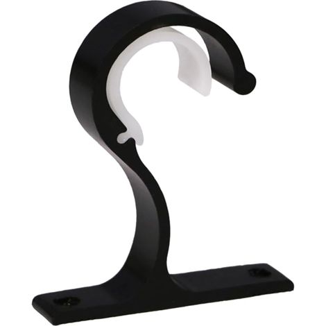 pezzi Staffe per asta per tenda da soffitto, ø25-28mm Staffe per tenda da soffitto con viti Staffa per asta per tenda resistente nera Supporto per asta per guardaroba in lega di alluminio per armadio  (1/5)