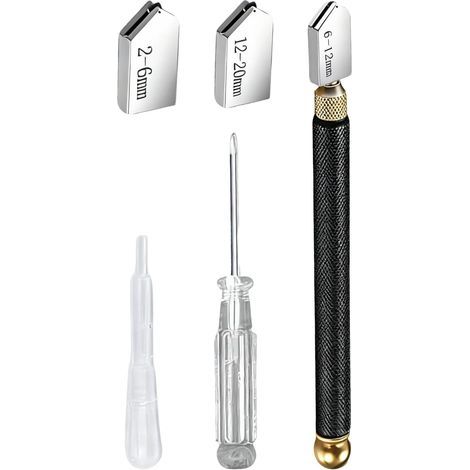 Coupe Verre Professionnel 2-20 mm, Diamant Coupe Verre avec Pointe en Carbure, Coupe Verre Diamant à Main avec Alimentation Automatique en Huile, Outil de Coupe compatible avec Verre, Carrelage, Miroi (1/5)